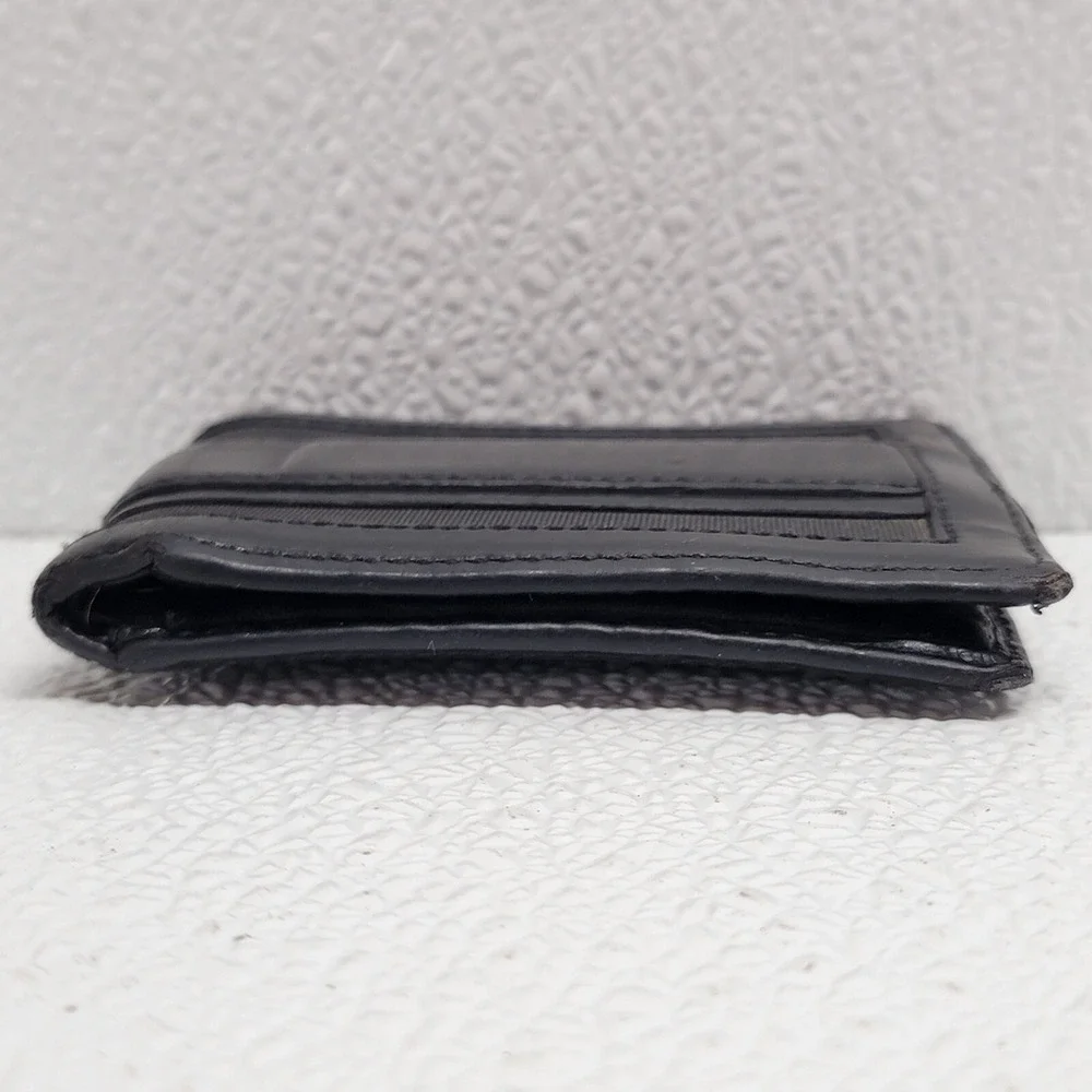 Burberry Black Bi-Fold Wallet Leather & Canvas
